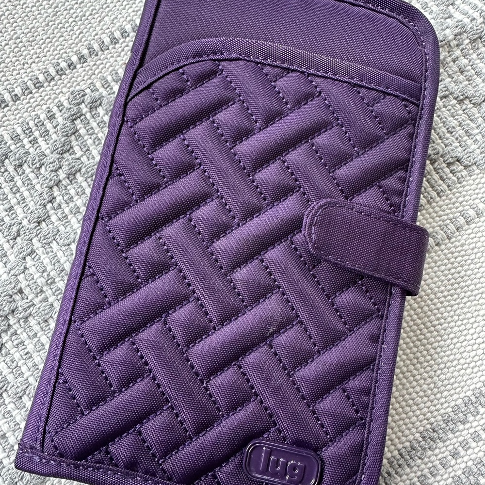 Lug Purple Quilted Travel Wsllet with Tab Closure